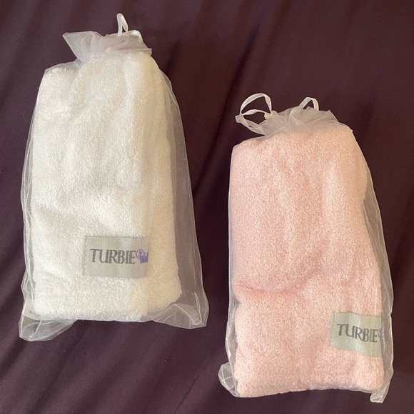 NEW White and Pink Turbie Twists - 2 Pack - Picture 4 of 4